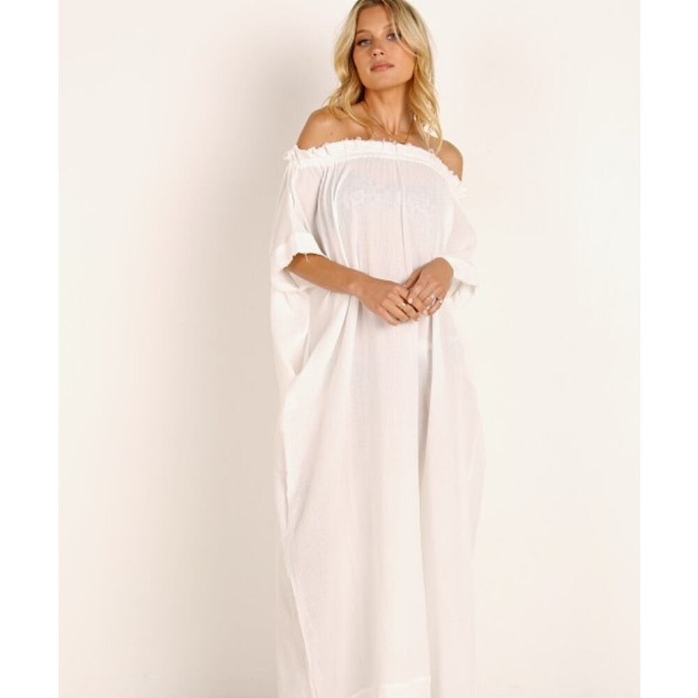 Mikoh Mirakami Cover Up Kaftan Bone White Womens New 2 or US Medium - Picture 16 of 16